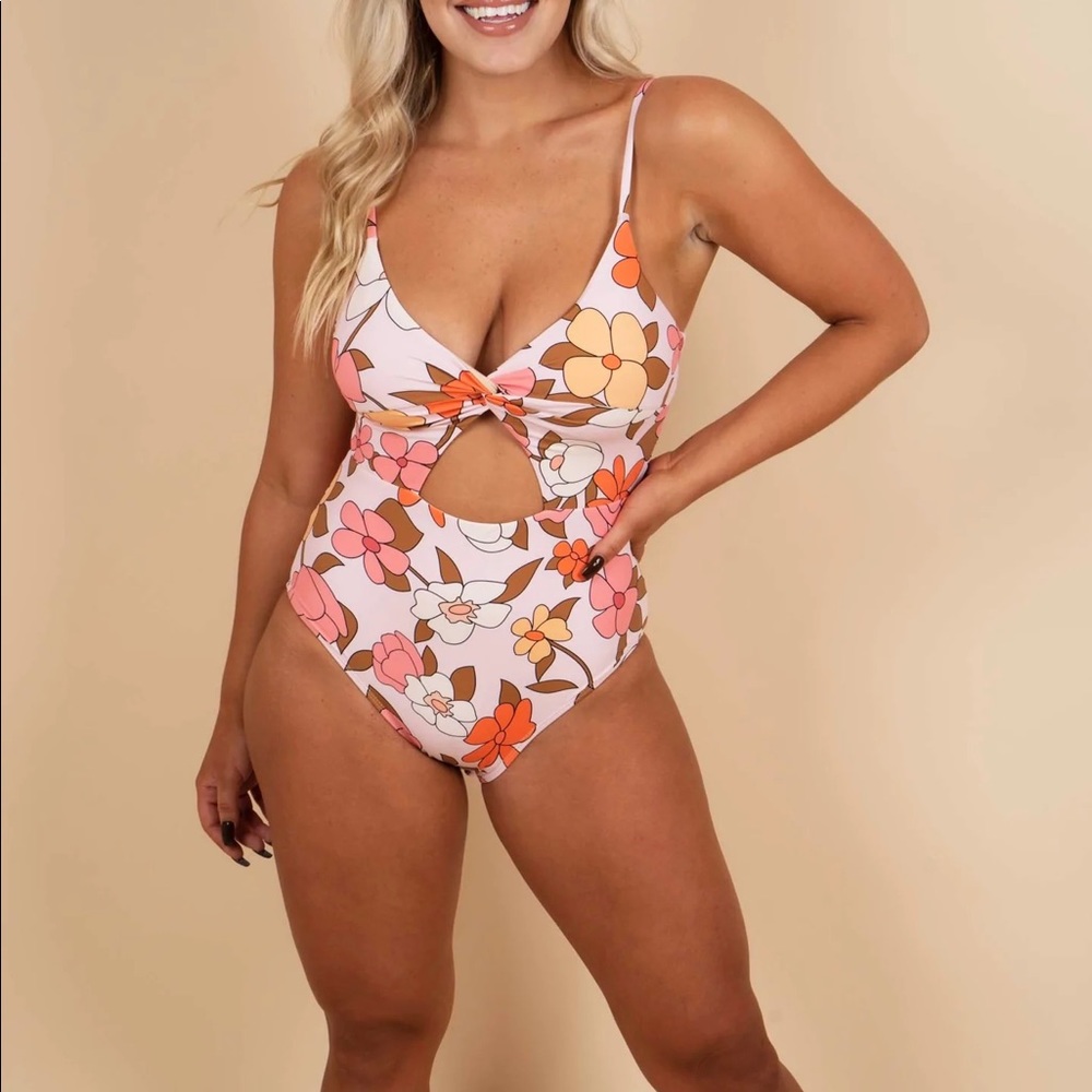 Floral one piece bikini